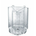 Azar Displays 8.38" x 6" Tri-Fold 3-Pocket Revolving Modular Crystal Styrene Brochure Holder (252316)-Revolves on 6" clear base