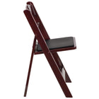 Flash Furniture HERCULES Series Resin Folding Chair with Black Vinyl Padded Seat - Red Mahogany-Lightweight Design