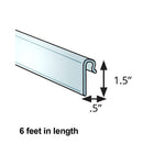 Azar Displays 1.5" x.5" Grid Wall Extrusion, 5 Pack (600073-CLR)-Works with grid wall only