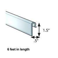 Azar Displays 1.5" x.5" Grid Wall Extrusion, 5 Pack (600073-CLR)-Works with grid wall only