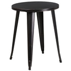 24'' Round Black-Antique Gold Metal Indoor-Outdoor Table Set with 4 Cafe Chairs [CH-51080TH-4-18CAFE-BQ-GG]-Black-Antique Gold Powder Coat Finish