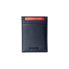 Champs Leather RFID Mag Hybrid Wallet - Navy-Genuine Leather