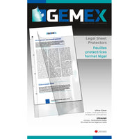 Gemex Vinyl Sheet Protectors, Clear, Legal Size, 4/1000" Thickness, 50 Pack-Rigid vinyl sheet protectors