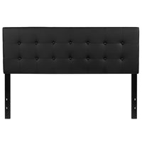 Flash Furniture Lennox Tufted Upholstered Queen Size Headboard - Black Vinyl-Contemporary Style