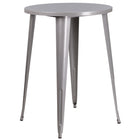 30'' Round Silver Metal Indoor-Outdoor Bar Height Table (CH-51090-40-SIL-GG)-Metal Cafe Table