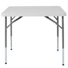 Flash Furniture 34" Square Height Adjustable Granite Plastic Folding Table - White-Multipurpose Folding Table