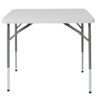 Flash Furniture 34" Square Height Adjustable Granite Plastic Folding Table - White-Multipurpose Folding Table