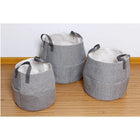 Cathay Importers Grey Linen Round Storage Baskets, 3 Pack-Soft and flexible high quality grey polyester linen
