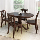 CorLiving Dillon 5 Piece Extendable Stained Solid Wood Dining Set, Cappuccino (DSH-490-Z2)-Cappuccino stained solid wood finish