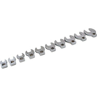 Gray Tools 10 Piece 3/8" Drive SAE, Mirror Chrome Open End, Crow foot Wrench Set, 3/8"-1"-Contains Sizes: 3/8", 7/16", 1/2", 9/16" 5/8", 11/16", 3/4", 13/16", 7/8", 1.