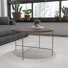 Flash Furniture Chelsea Collection Black Glass Coffee Table with Matte Gold Frame-Black Tempered Glass Surface