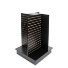 Can-Bramar Econoline 4 Way Slatwall Merchandiser - 36" D x 36" W x 54" H - Black-Accepts all standard slatwall hardware and accessories