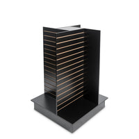 Can-Bramar Econoline 4 Way Slatwall Merchandiser - 36" D x 36" W x 54" H - Black-Accepts all standard slatwall hardware and accessories