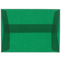 JAM Paper A10 Invitation Envelopes, 6 x 9.5, Translucent Vellum Racing Green, 50 Pack (PACV863I)-Racing green translucent envelope