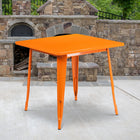 Flash Furniture 31.5" Square Orange Metal Indoor-Outdoor Table-Top Size: 31.5" Square