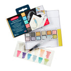 Derwent Metallic Watercolour Paint Pan Set - 12 Pack-Colours include: Silver, Graphite, Gold, Pale Gold, Sunset, Red, Pink, Purple, Blue, Ice Blue, Lime Gold an Green