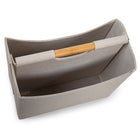 Truu Design Two-Compartment Magazine Holder - 12.2" x 11.6" - Beige-Comes with one bamboo handle for effortless transportation and two compartments for easy organization