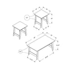 Monarch Specialties 7932P Table Set - 3Pcs Set/Grey-Rich grey wood-look finish blends well in any décor