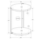 Monarch Specialties 3056 Accent Table - Glossy White/Chrome Metal-Sturdy yet fashionable chrome metal base and a cappuccino finished top that provides exceptional support to this must-have piece