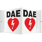 Accuform Signs "Dea" Projection Sign, 6" x 8-1/2", Plastic, French With Pictogram-Display Type Bolt-On