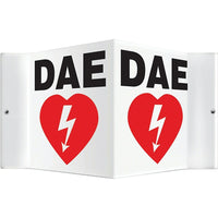 Accuform Signs "Dea" Projection Sign, 6" x 8-1/2", Plastic, French With Pictogram-Display Type Bolt-On