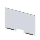 Mark Maker Modular Sneeze Guard Front - 47.5" W x 31.5" H panel 1/4" Clear Acrylic -2 12" aluminum bottom rails-with 4"x12" pass-Attach modular panel sides to extend the length of your divider using Plastic Living Hinges (Flex Hinges).