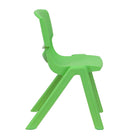 Flash Furniture Green Plastic Stackable School Chair with 12" Seat Height - 10 Pack-Stack Quantity: 10