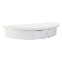 kieragrace Providence Morris Half Moon Shelf - White, Matte Finish-Floating shelf with drawer measures 4" x 10" x 24”