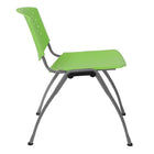 Flash Furniture HERCULES Series Green Plastic Stack Chair with Titanium Grey Powder Coated Frame-Stack Quantity: 25