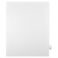 Mark Maker Legal Exhibit Index Tab White Single Tabs, 1/25th Cut, Letter Size, No Holes, Number 47, 25 Pack-White Single Tabs, 1/25th Cut