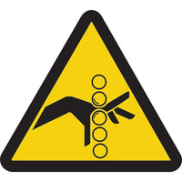 ISO Safety Labels, Warning, Pinch Point Hazard, SAX393-Material - Adhesive Vinyl