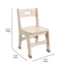 Flash Furniture Bright Beginnings Commercial Grade Wooden Classroom Chairs, 11.5" Seat Height with Foot Caps - Natural -Set of 2-Holds up to 200 LBS. Static Weight Capacity Per Chair