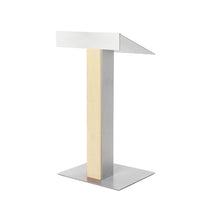 Urbann Y55 Lectern No Wheels - Natural Wood, Aluminum Grey-Type of Lectern: Free standing