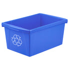 Storex Plastic Recycling Bin, Blue, 5.5 gal-Encourage recycling in the office