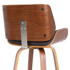 Armen Living Tyler 30" Mid-Century Swivel Bar-Height Bar Stool - Brown-360-degree swivel seat provides exceptional user mobility without compromising on aesthetics