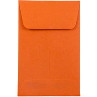 JAM Paper #1 Coin Envelopes, 2.25 x 3.5, Brite Hue Orange Recycled, 100 Pack (352627815g)-Orange