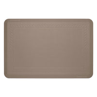 WeatherTech ComfortMat Anti Fatigue Mat - Bordered - Tan-Engineered with ergonomics in mind, ComfortMat is 3/4" thick and helps alleviate body and joint aches so you can stand for longer periods of time in the kitchen, laundry room, workshop, at standing desks - or any hard floor - without feeling excessively fatigued