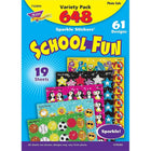 Trend Enterprises Sparkle Stickers, School Fun Variety Pack, 1296 Pack (T-63904)-Design: School