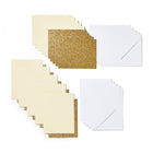 Cricut Joy Insert Cards - Cream/Gold Glitter-Dimensions: Cards 4.25 in x 5.5 in (10.8 cm x 14 cm), Inserts 4 in x 5.25 in (10.2 cm x 13.3 cm), Envelopes 4.4 in x 5.75 in (11.1 cm x 14.6 cm)