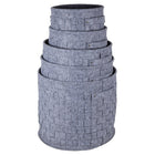 Truu Design Round Felt Woven Storage Baskets, 14 inches, Light Grey, 5 Pack-Comes with two handles on the side for easy grip and portability