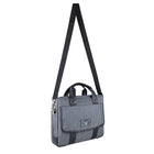 Vangoddy Chrono 17.3" Laptop Messenger Bag - Crossover - Grey-Personalized VanGoddy polished chrome hardware and PU leather accents