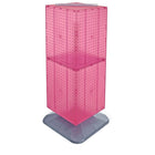 Azar Displays 40" x 14" x 14" Weighted 4-Sided Interlocking Pegboard Floor Display, Pink (701435-PNK)-Revolves on a square weighted base