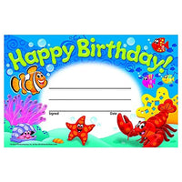 Trend Enterprises Happy Birthday! Sea Buddies Recognition Award, 180 Pack (T-81055)-Title: Happy Birthday!