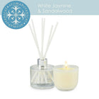 Aromabotanical White Jasmine & Sandalwood Gift Set Candle + Diffuser (16-AB/SET JS )-Aromabotanical gift set combines a 50 ml reed diffuser containing custom blended Australian essential oils, and a 2oz mini candle.
