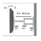 Techly 2-Arm Tilt/Swivel TV Wall Mount, 19-37", (ICA-LCD 2903)-Supports VESA 75x75, 100x100, 200x100, 200x200 mm