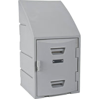 Plastic Lockers, Locker, Dimensions W" X D", 15 X 15-12" H locker (Sloped top)