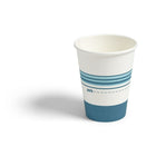 Perk Paper Hot Cup - 12 Oz. - White Blue - 50 Pack-Lined in polyethylene to protect against leaks