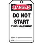 Standard Safety Tags, Danger; Do not start this machine, SAU615, 25 Pack-Language - English