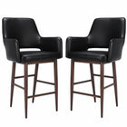 Plata Decor Isaak Stools with Walnut Metal Legs - Taupe - 2 Pack-Counter stool