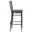 Flash Furniture HERCULES Series Clear Coated "X" Back Metal Restaurant Barstool - Walnut Wood Seat-"X" Back Design